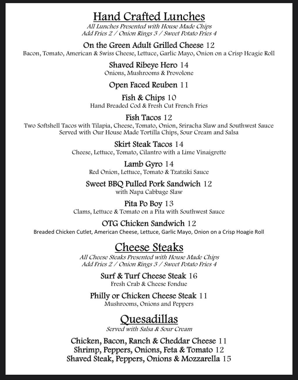 On The Green Bar and Grille | restaurant | 125 Country Club Rd, Greentown, PA 18426, USA | 5708570251 OR +1 570-857-0251