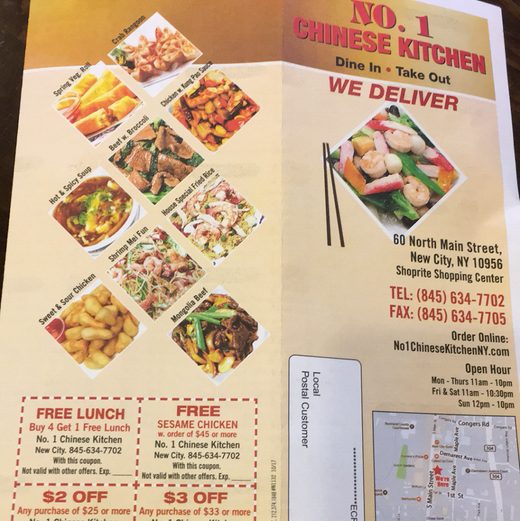 No 1 Chinese kitchen | restaurant | 60 N Main St, New City, NY 10956, USA | 8456347702 OR +1 845-634-7702