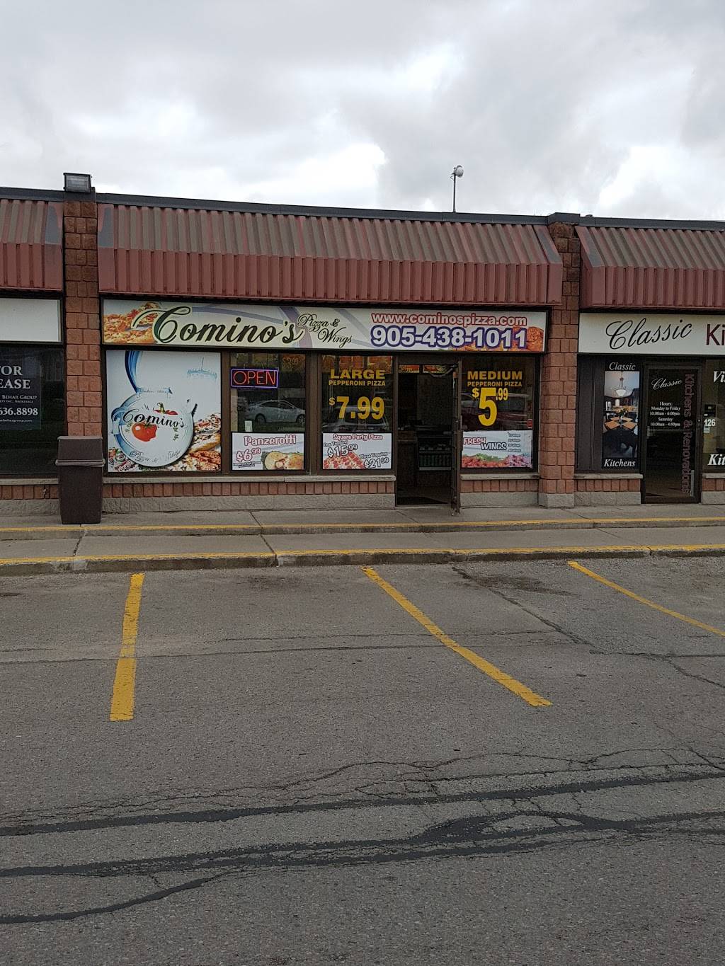 Cominos Pizza & Wings | restaurant | 1910 Dundas St E Suite 124, Whitby, ON L1N 2L6, Canada | 9054381011 OR +1 905-438-1011