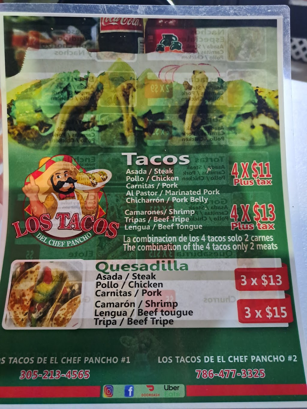 Los Tacos Del Cheff Pancho 01 | restaurant | 19851 NW 57th Ave, Miami Gardens, FL 33055, USA | 3052134565 OR +1 305-213-4565