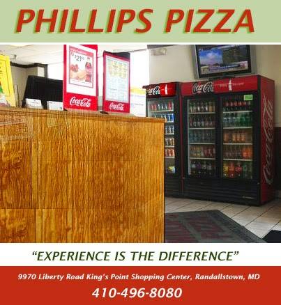 Phillips Pizza | restaurant | 9970 Liberty Rd, Randallstown, MD 21133, USA | 4104968080 OR +1 410-496-8080