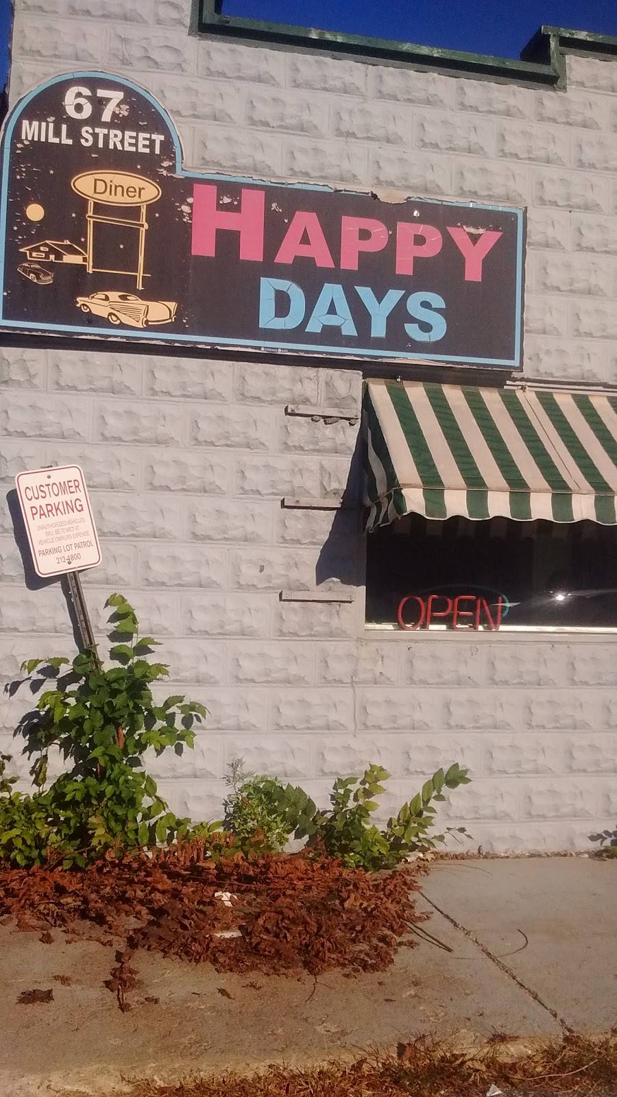 Happy Days Diner | restaurant | 67 Mill St, Auburn, ME 04210, USA | 2077831800 OR +1 207-783-1800