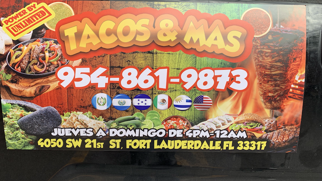 Tacos & Mas | restaurant | 4050 SW 21st St, Fort Lauderdale, FL 33317, USA | 9548619873 OR +1 954-861-9873