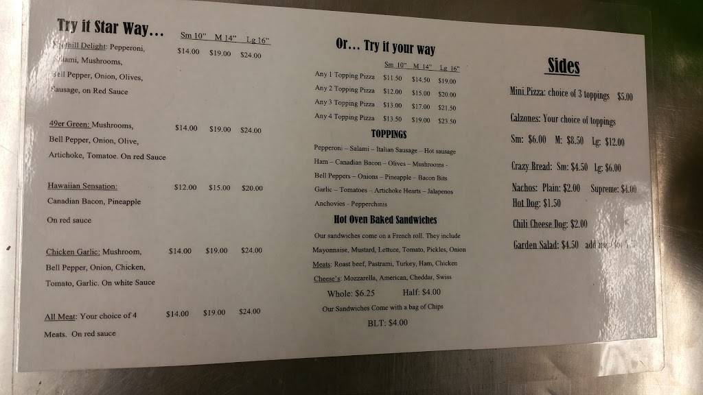 Star Pizza | restaurant | 19892 CA-88, Pine Grove, CA 95665, USA | 2092966988 OR +1 209-296-6988