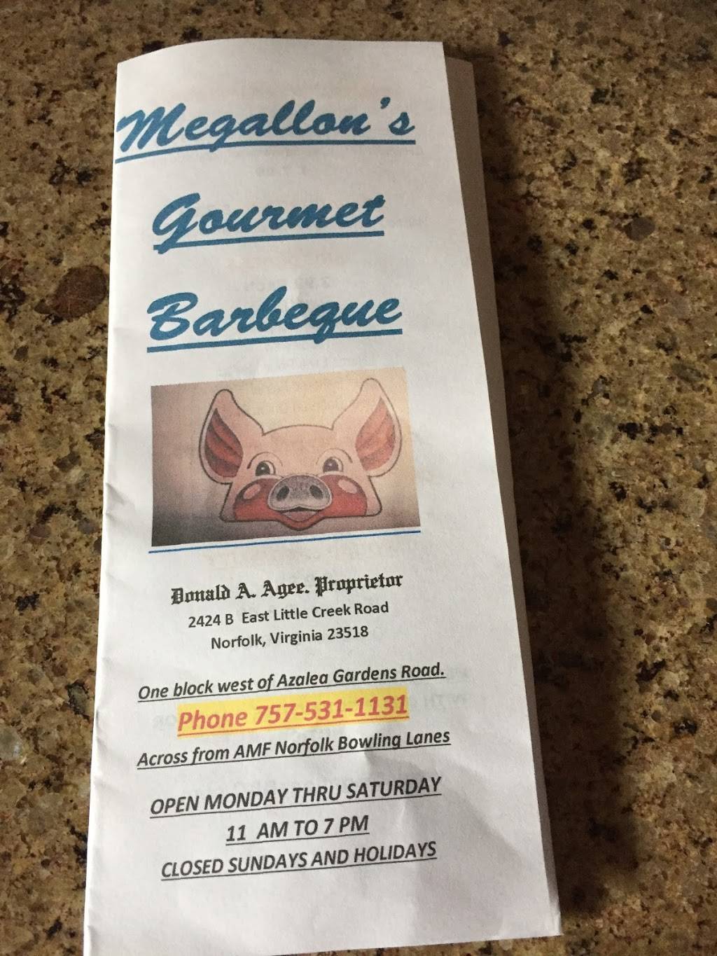 Megallons Gourmet Barbeque | restaurant | 2424 E Little Creek Rd #B, Norfolk, VA 23518, USA | 7575311131 OR +1 757-531-1131