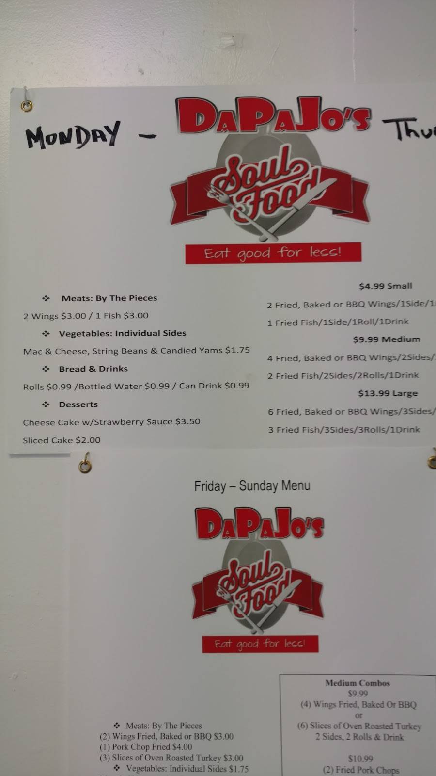 DaPaJos Soul Food | restaurant | 3420 Deep Creek Blvd, Portsmouth, VA 23702, USA | 7579986792 OR +1 757-998-6792