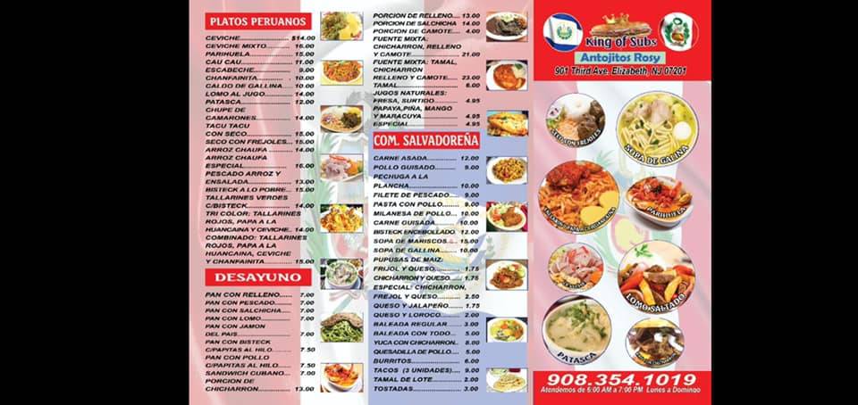 Antojitos Rosy & King of subs | restaurant | 901 3rd Ave, Elizabeth, NJ 07201, USA | 9083541019 OR +1 908-354-1019