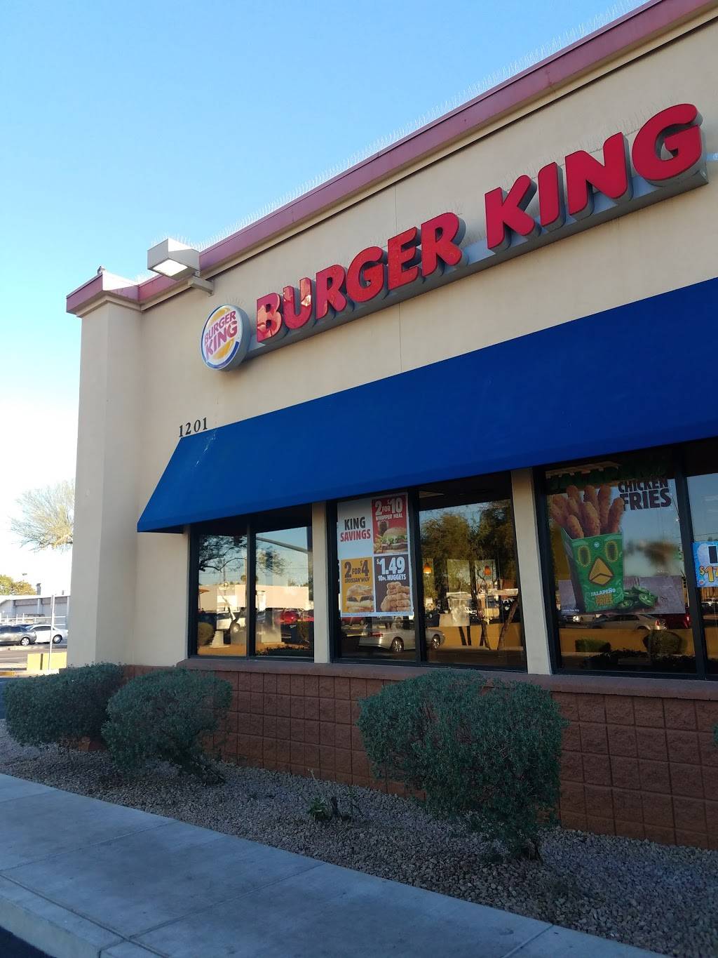Burger King | restaurant | 1201 W Main St, Mesa, AZ 85201, USA | 4808279034 OR +1 480-827-9034