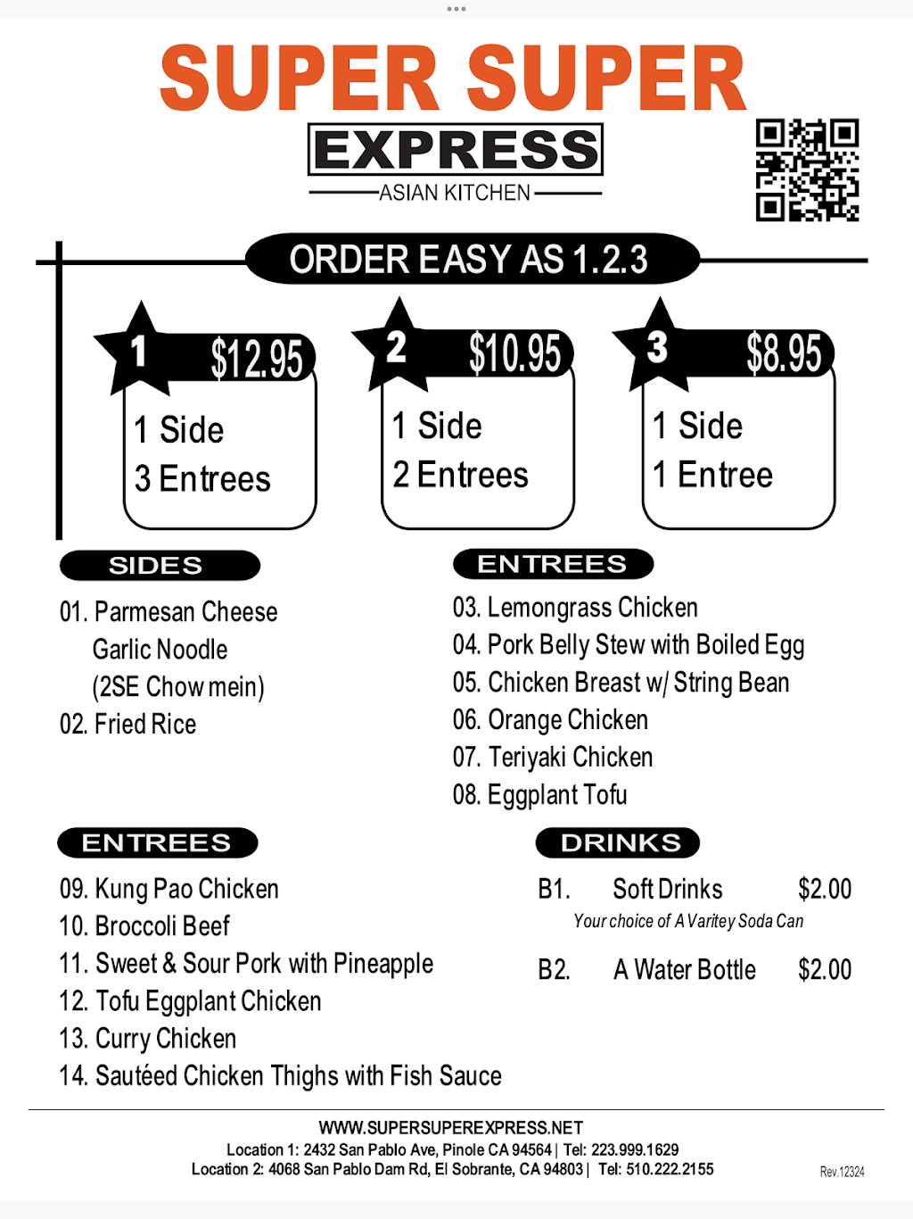 Super Super Express #2 | restaurant | 4068 San Pablo Dam Rd, El Sobrante, CA 94803, USA | 5102222155 OR +1 510-222-2155