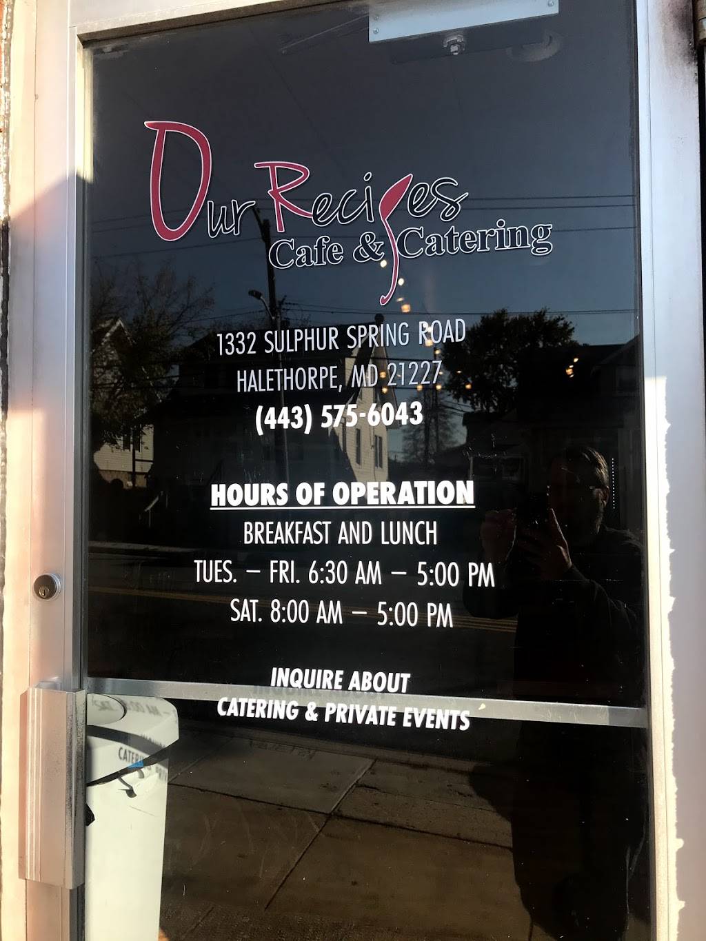 Our Recipes Cafe | restaurant | 1332 Sulphur Spring Rd, Arbutus, MD 21227, USA | 4435756043 OR +1 443-575-6043