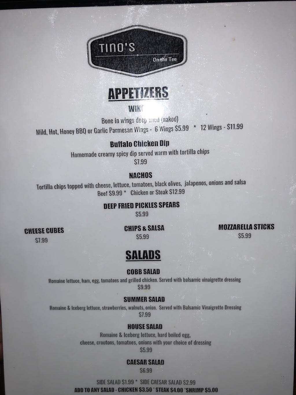 Tino’s On the Tee | restaurant | 12476 Golf Course Dr, Whittington, IL 62897, USA | 6186292454 OR +1 618-629-2454