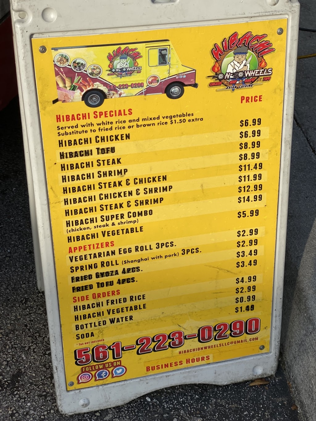 Hibachi on Wheels | restaurant | 284 S Military Trail, West Palm Beach, FL 33415, USA | 5612230290 OR +1 561-223-0290