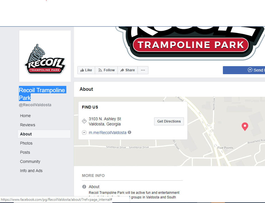 Recoil Trampoline Park | restaurant | 3103 N Ashley St, Valdosta, GA 31602, USA