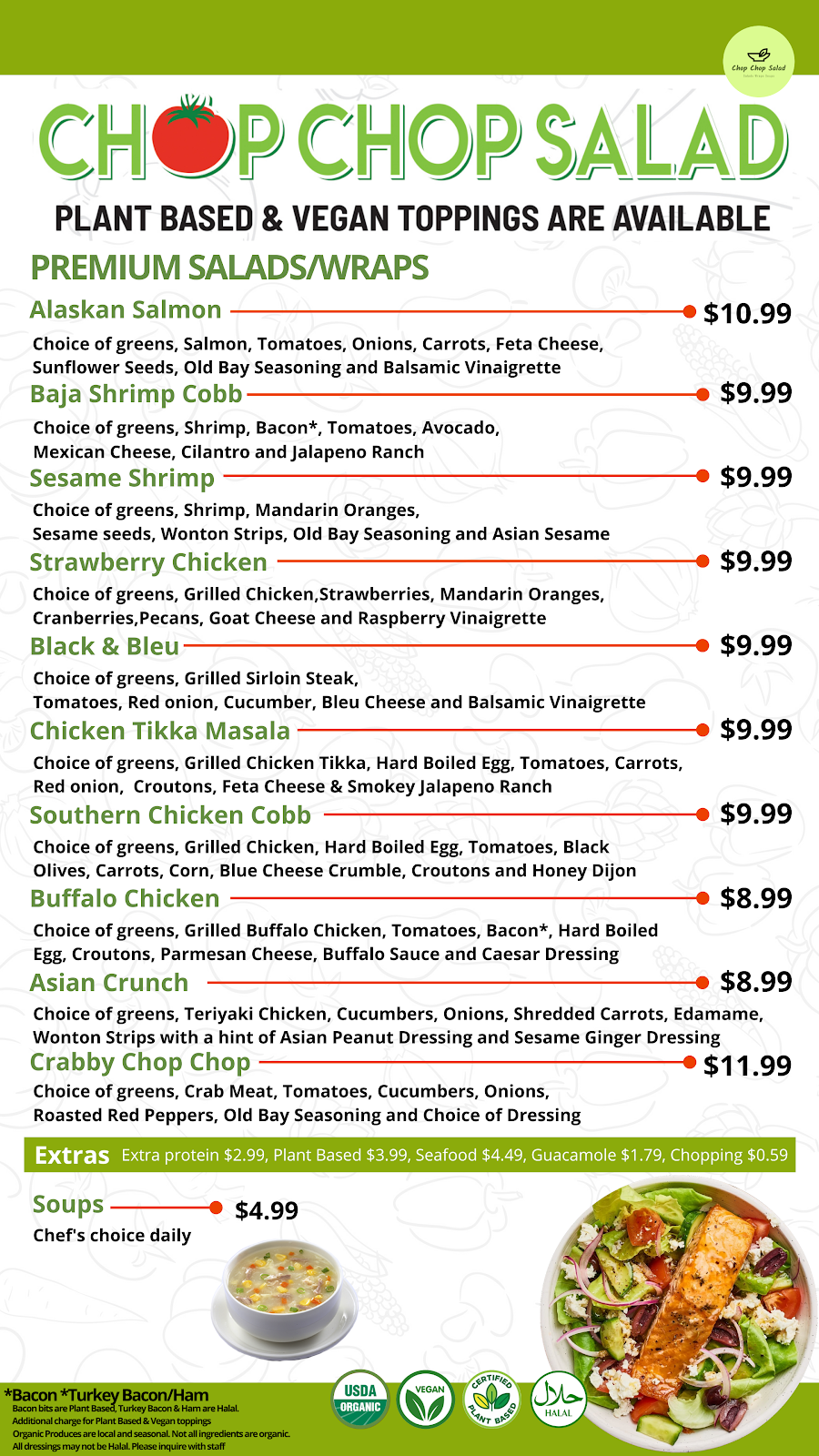 Chop Chop Salad | restaurant | Food Court #1385, 10300 Little Patuxent Pkwy, Columbia, MD 21044, USA | 4434300190 OR +1 443-430-0190