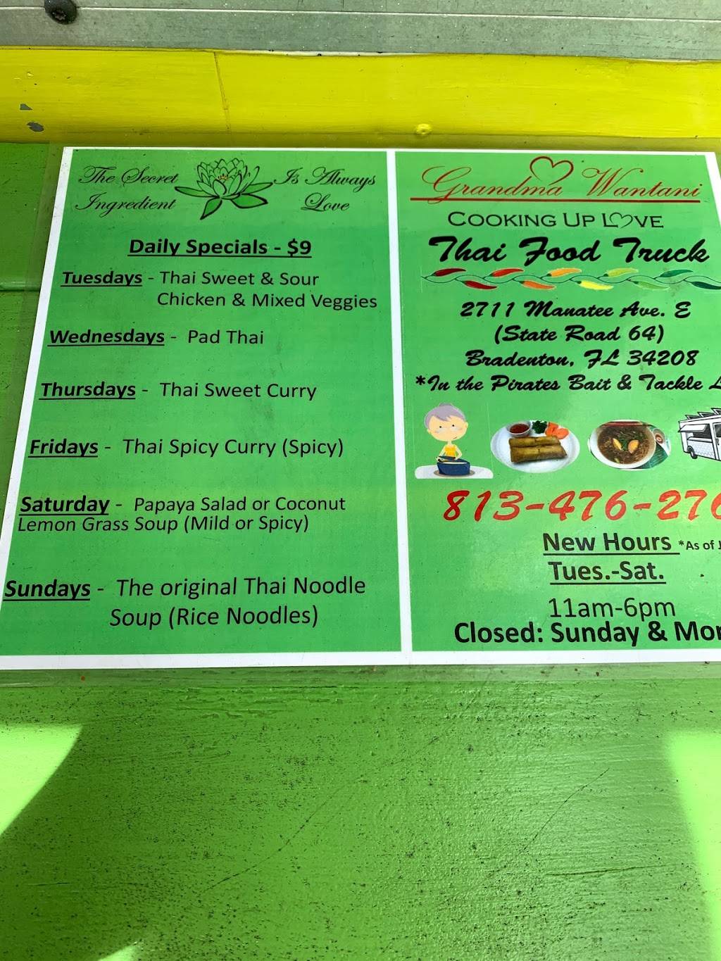 Grandma Wan Thai Food Truck | restaurant | 2711 Manatee Ave E, Bradenton, FL 34208, USA | 8134762760 OR +1 813-476-2760
