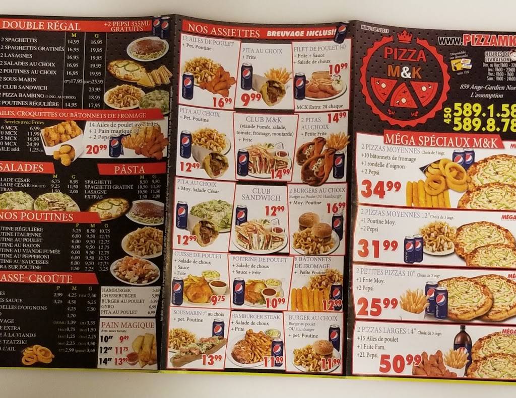 Restaurant M&K | restaurant | 859 Boulevard de lAnge Gardien N, LAssomption, QC J5W 1P3, Canada | 4505891589 OR +1 450-589-1589