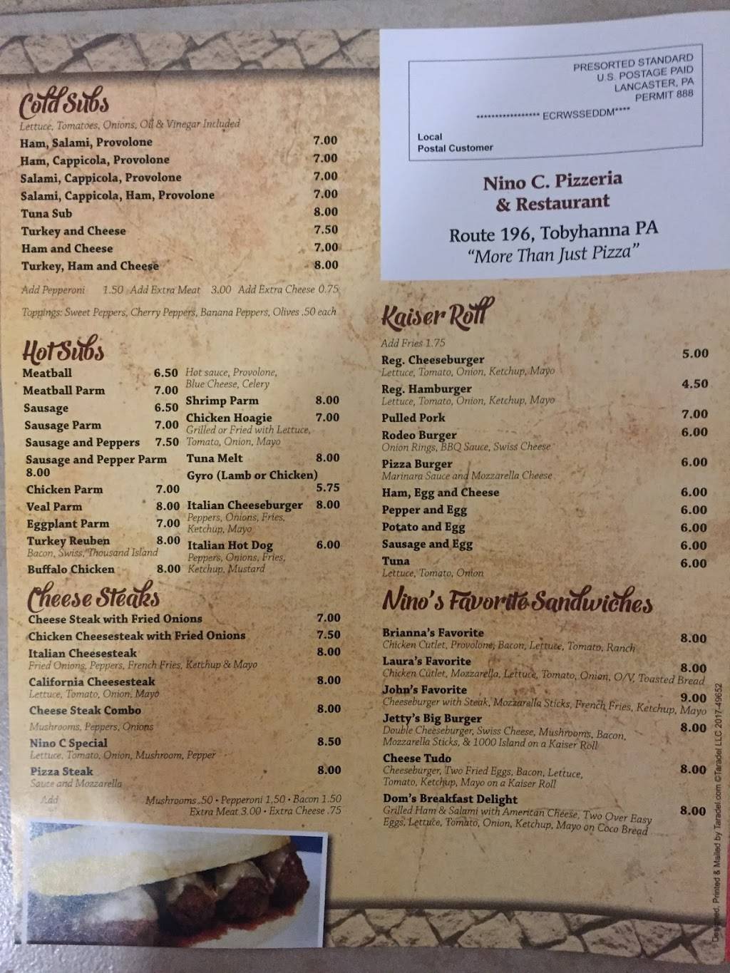 Nino C Pizzeria | restaurant | PA-196, Tobyhanna, PA 18466, USA | 5708942258 OR +1 570-894-2258