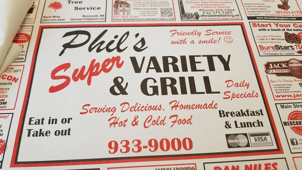 Phils Super Variety & Grill | restaurant | 912 US-202, Monmouth, ME 04259, USA | 2079339000 OR +1 207-933-9000