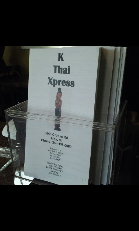 K Thai Xpress | restaurant | 3045 Crooks Rd, Troy, MI 48084, USA | 2484580060 OR +1 248-458-0060