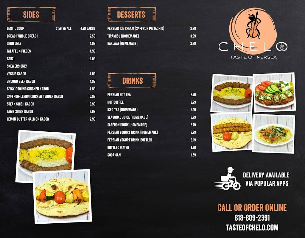 Chelo - Taste of Persia | restaurant | 6321 Van Nuys Blvd, Van Nuys, CA 91401, USA | 8188092391 OR +1 818-809-2391