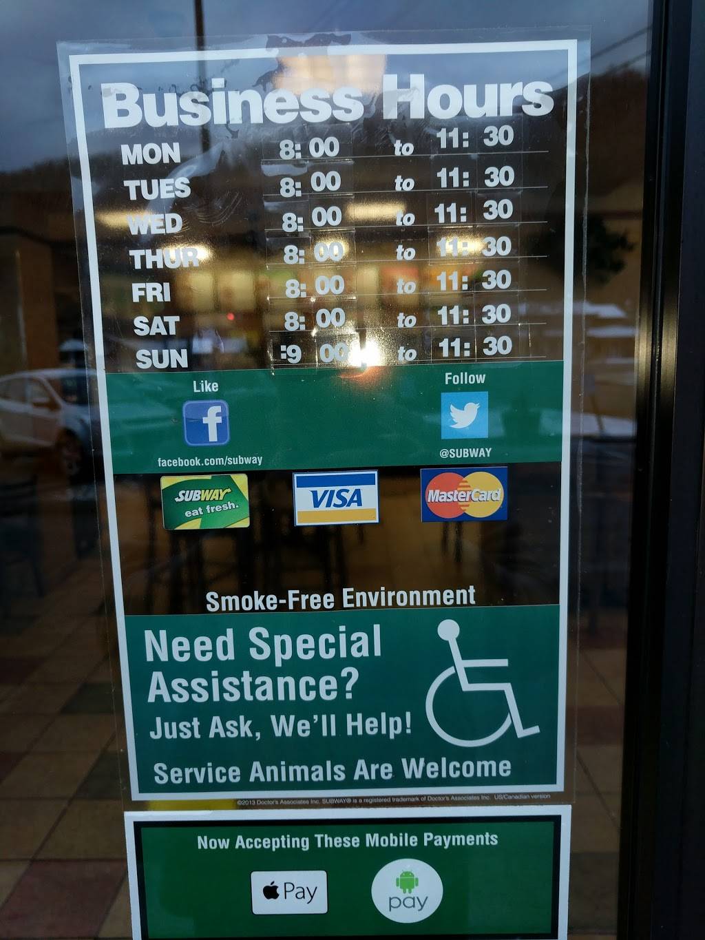 Subway | restaurant | 1359 East Pkwy, Gatlinburg, TN 37738, USA | 8654368726 OR +1 865-436-8726