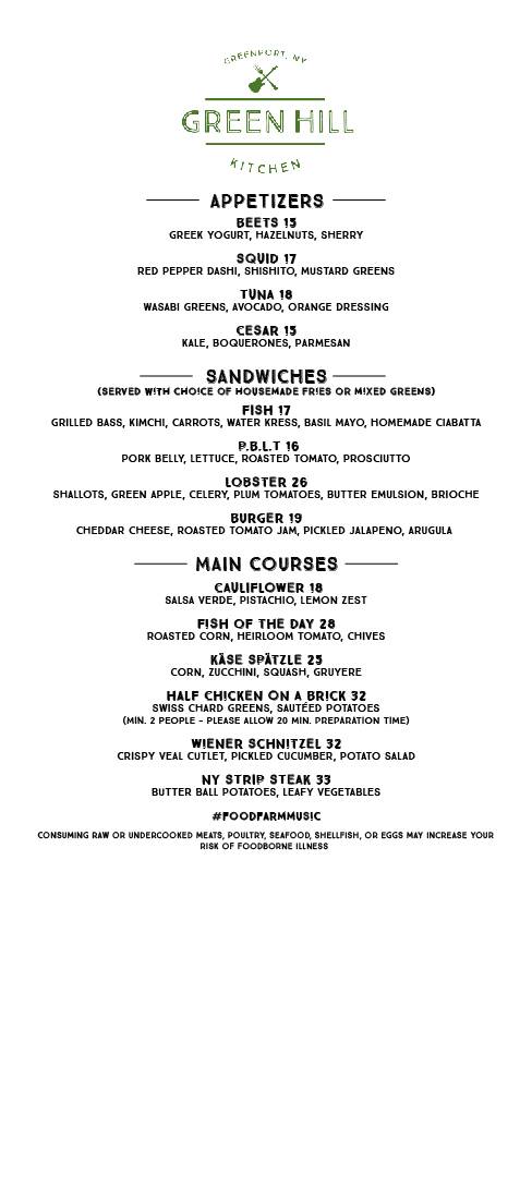 Green Hill Kitchen | restaurant | 48 Front St, Greenport, NY 11944, USA | 6314774900 OR +1 631-477-4900