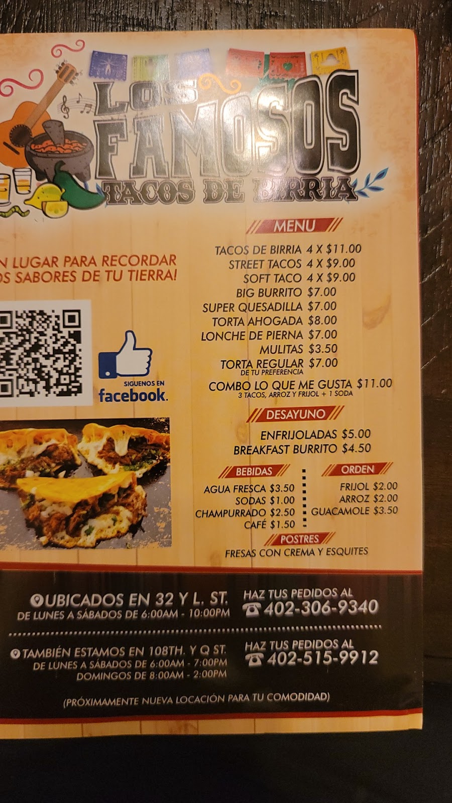 Los Famosos Tacos de Birria | restaurant | 3120 L St, Omaha, NE 68107, USA | 4023069340 OR +1 402-306-9340