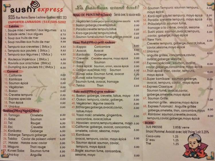 Sushi Lachine | restaurant | 935 Rue Notre Dame, Lachine, QC H8S 2C1, Canada | 5145095202 OR +1 514-509-5202