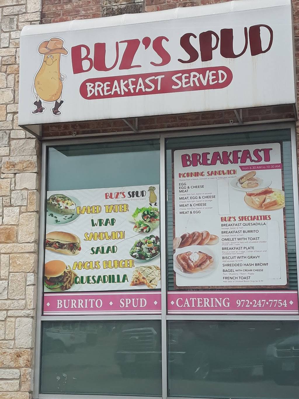 Buzs Spud | restaurant | 1630 Valwood Pkwy #100, Carrollton, TX 75006, USA | 9722477754 OR +1 972-247-7754