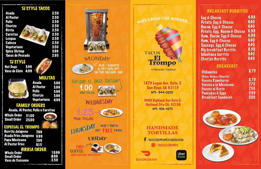 Tacos el Trompo A Mexican Tradition | restaurant | 3460 Highland Ave suite e, National City, CA 91950, USA | 6198564275 OR +1 619-856-4275