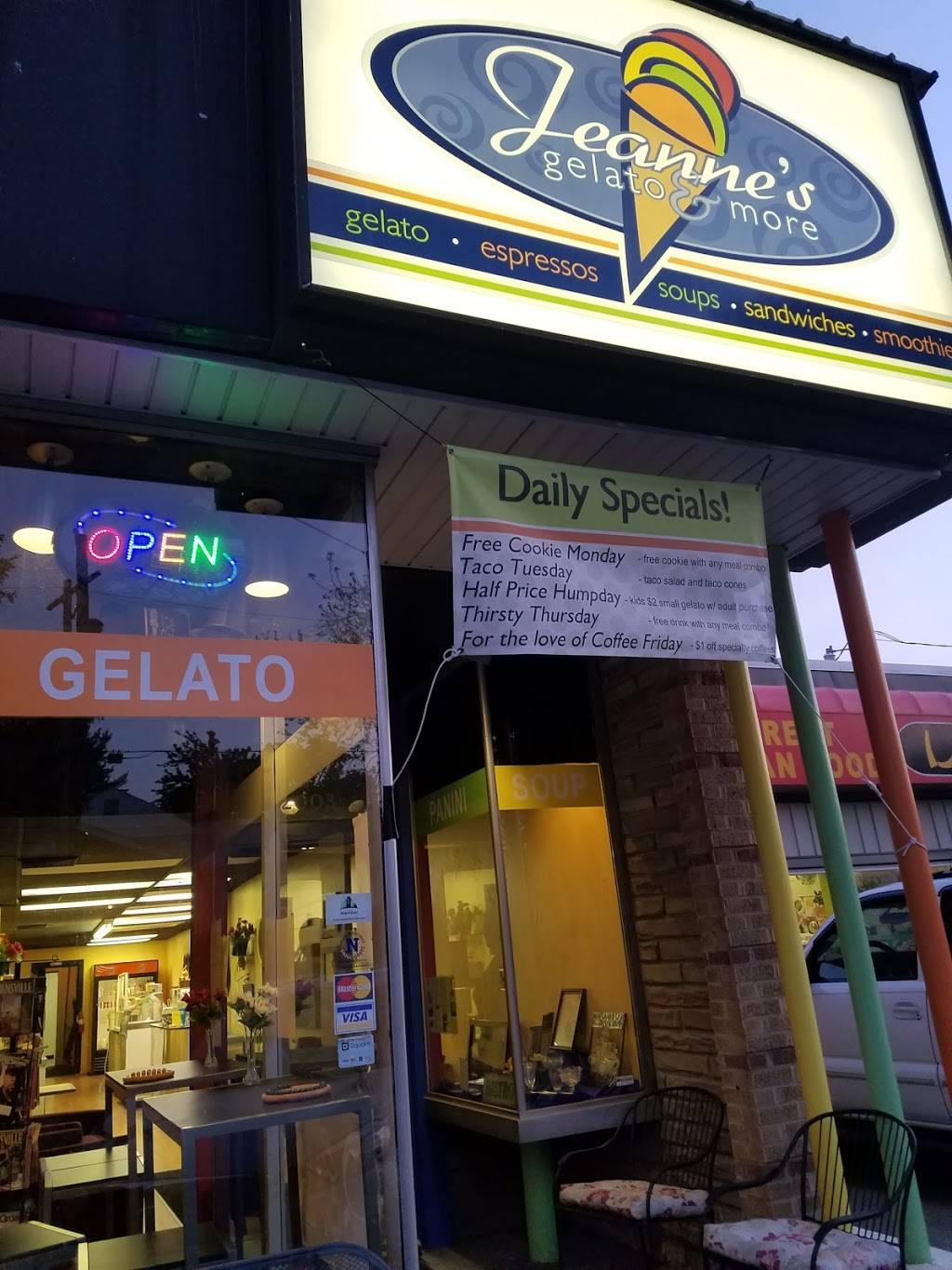 Jeannes Gelato & More | cafe | 2003 Lincoln Ave, Evansville, IN 47714, USA | 8124798272 OR +1 812-479-8272