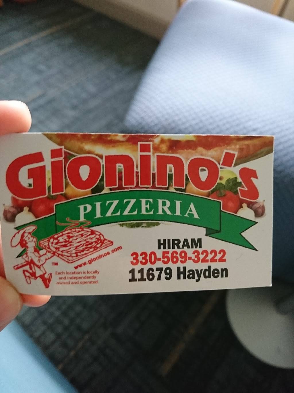 Gioninos Pizzeria | restaurant | 11679 Hayden St, Hiram, OH 44234, USA | 3305693222 OR +1 330-569-3222