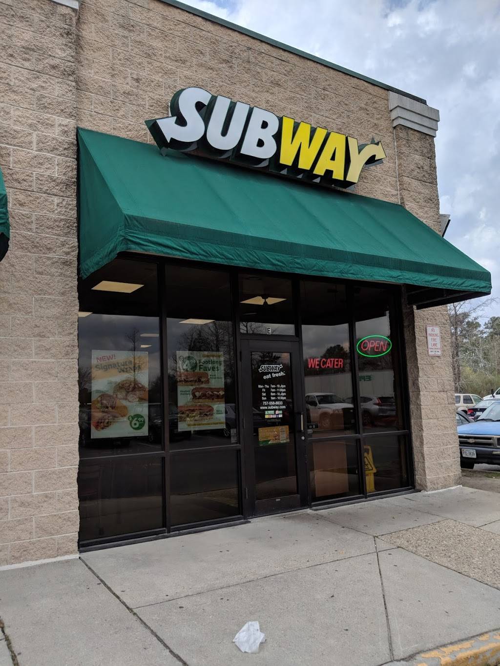 Subway | restaurant | 2808 Yadkin Rd, Chesapeake, VA 23323, USA | 7575588833 OR +1 757-558-8833