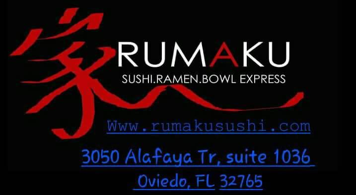 Rumaku Sushi | restaurant | 5050, 3050 Alafaya Trail ste 1036, Oviedo, FL 32765, USA | 4075425863 OR +1 407-542-5863