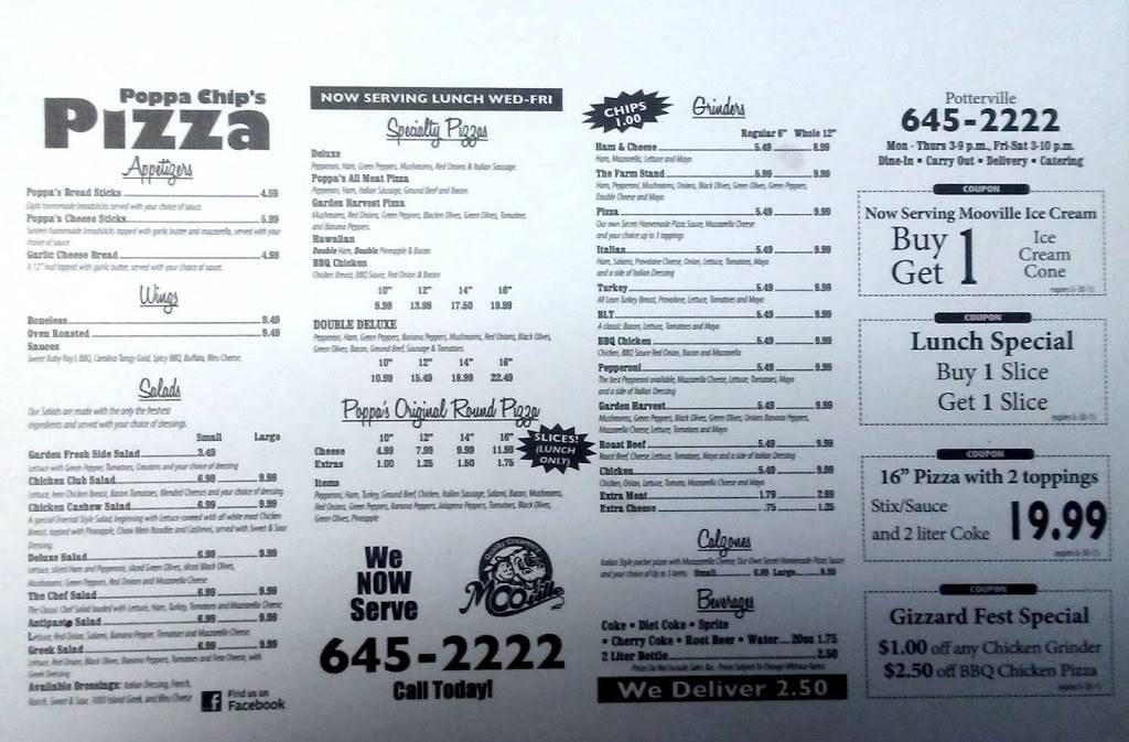Poppa Chips Pizza | restaurant | 125 E Lansing Rd, Potterville, MI 48876, USA | 5176452222 OR +1 517-645-2222