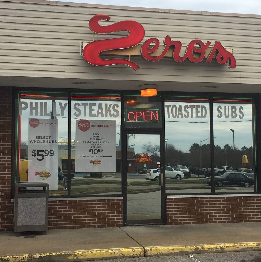 Zeros Subs | restaurant | 610 First Colonial Road, Virginia Beach, VA 23451, USA | 7574911044 OR +1 757-491-1044
