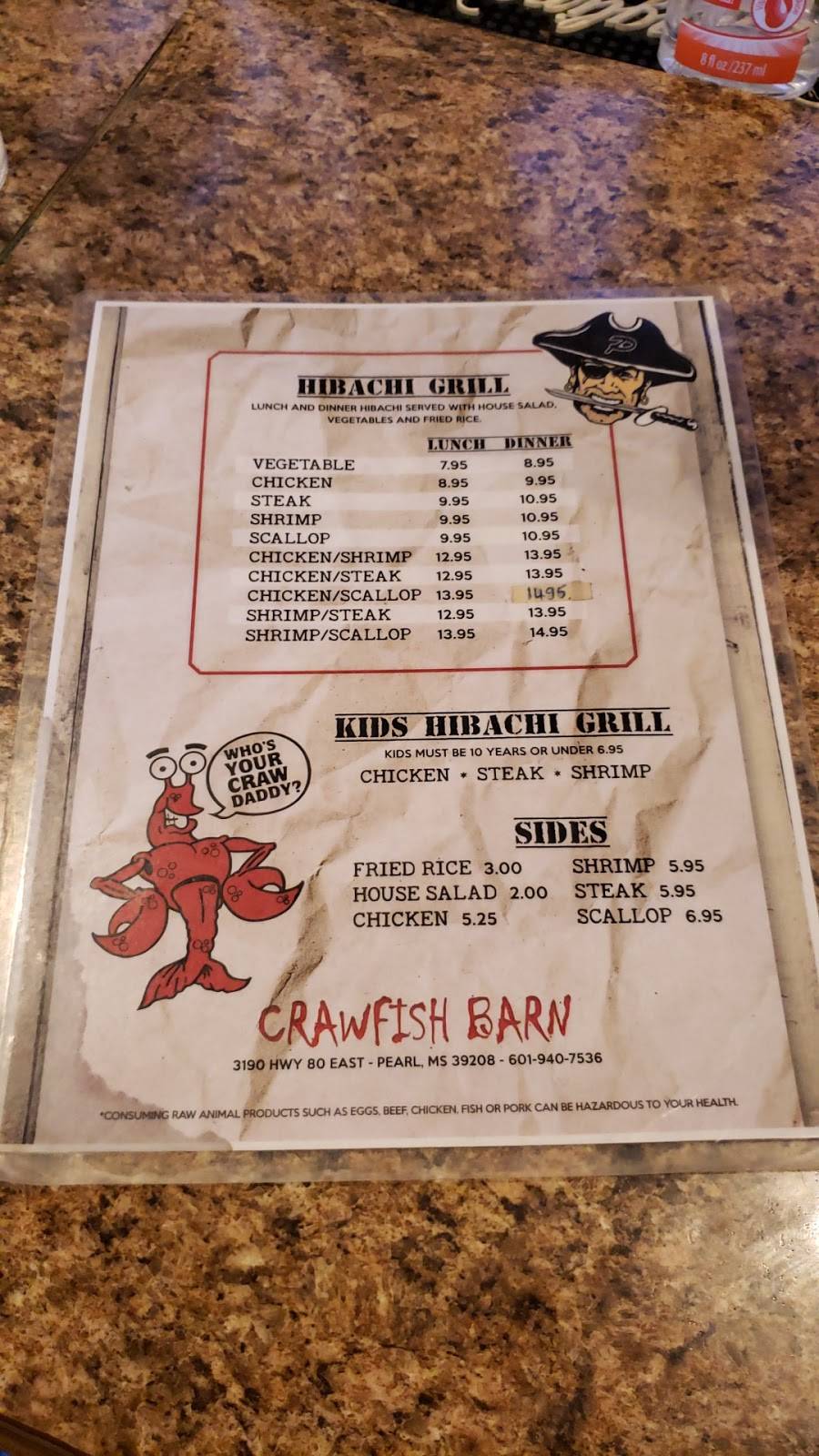 Crawfish Barn | restaurant | 3190 US-80, Pearl, MS 39208, USA | 6019407536 OR +1 601-940-7536