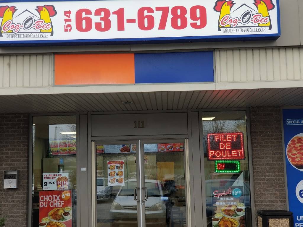 Coq-O-Bec (Dorval) | restaurant | 475 Avenue Dumont #111, Dorval, QC H9S 5W2, Canada | 5146316789 OR +1 514-631-6789