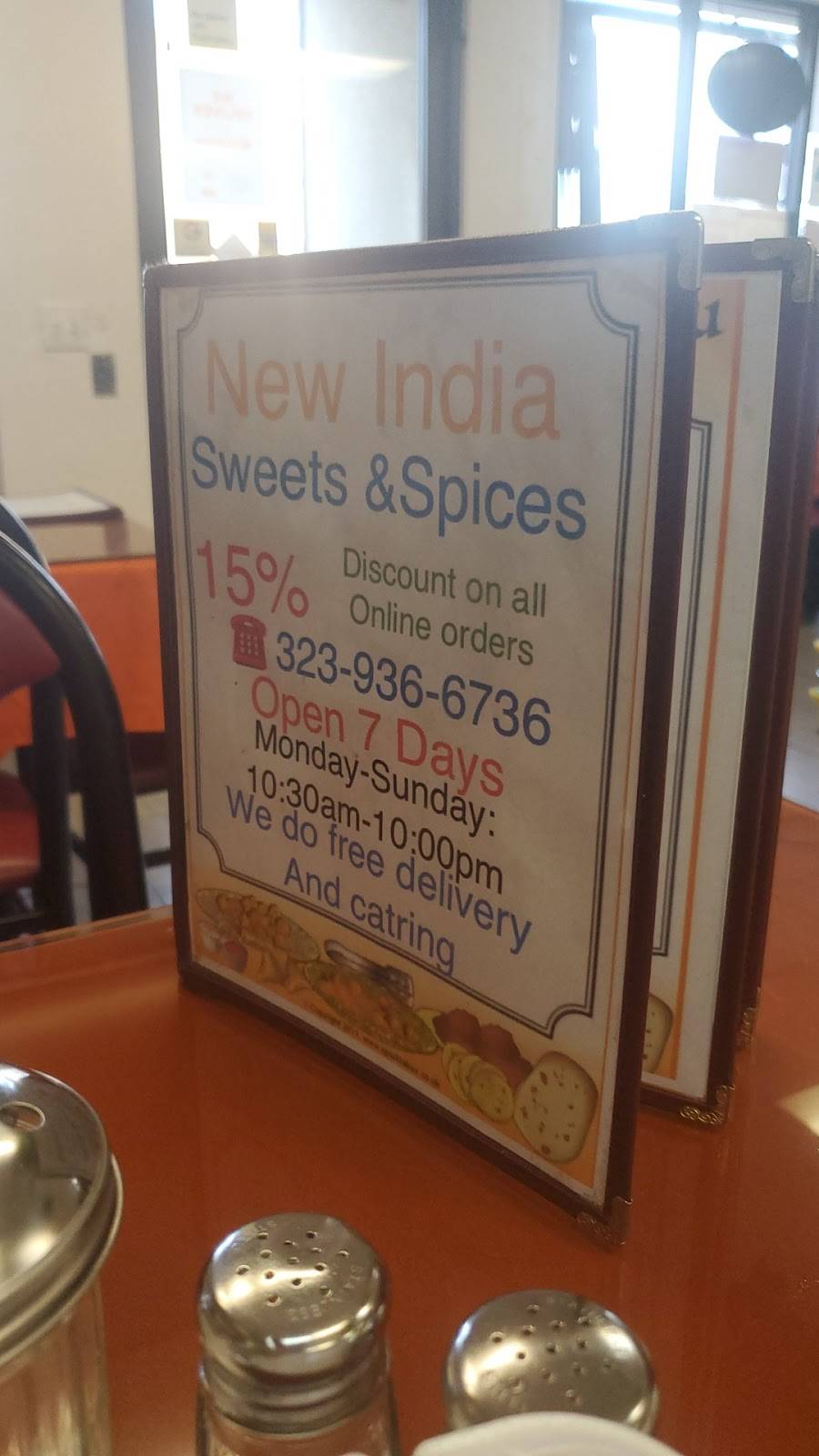 New India Sweets & Spicy | restaurant | 1245 S Fairfax Ave, Los Angeles, CA 90019, USA | 3239366736 OR +1 323-936-6736