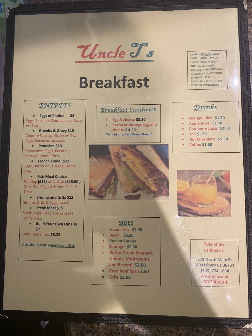 Uncle Ts Restaurant | restaurant | 573 N Main St, Waterbury, CT 06704, USA | 2037541834 OR +1 203-754-1834