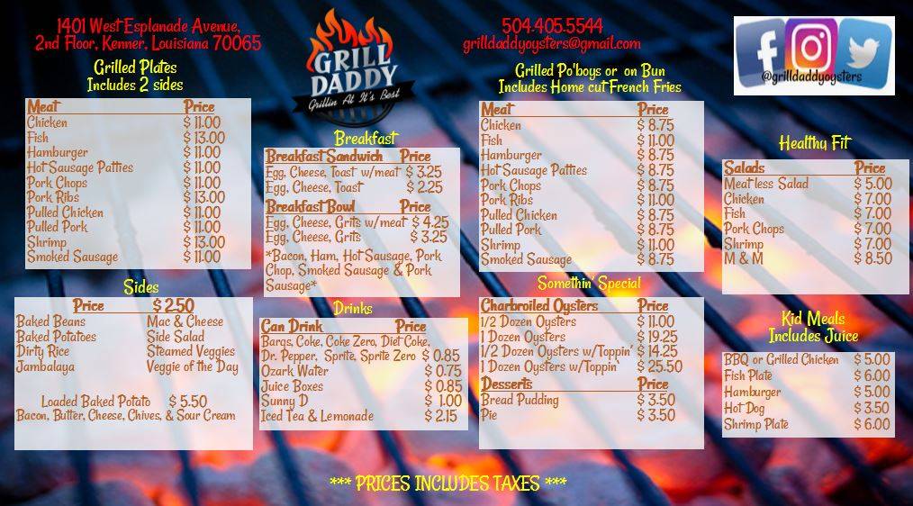Grill Daddy | restaurant | 1401 W ESPLANADE AVENUE, 2nd Floor, Food Court Unit 822, Kenner, LA 70065, USA | 5044055544 OR +1 504-405-5544