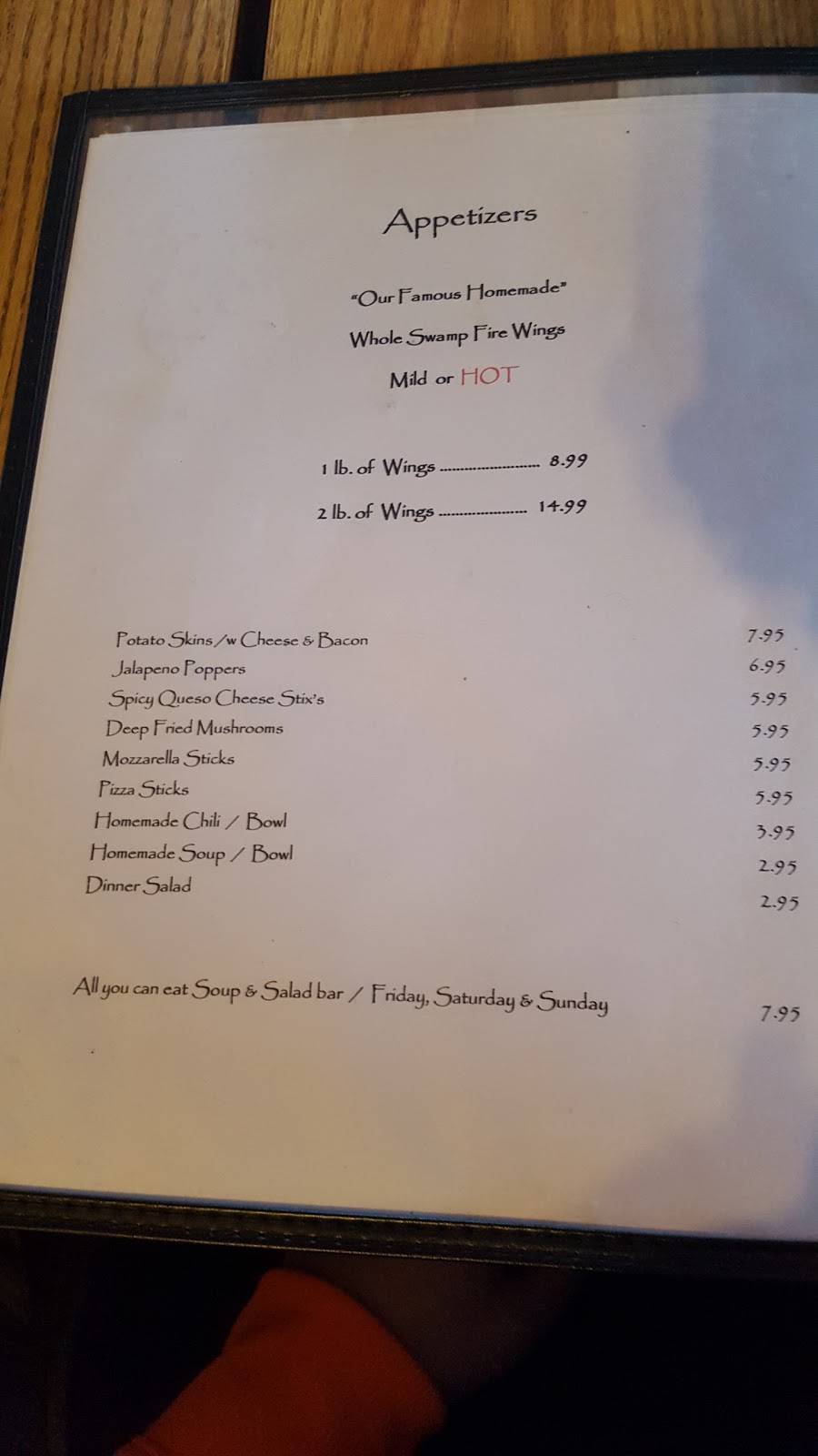 Swamp II | restaurant | 6549 N Old 27, Frederic, MI 49733, USA | 9893488816 OR +1 989-348-8816