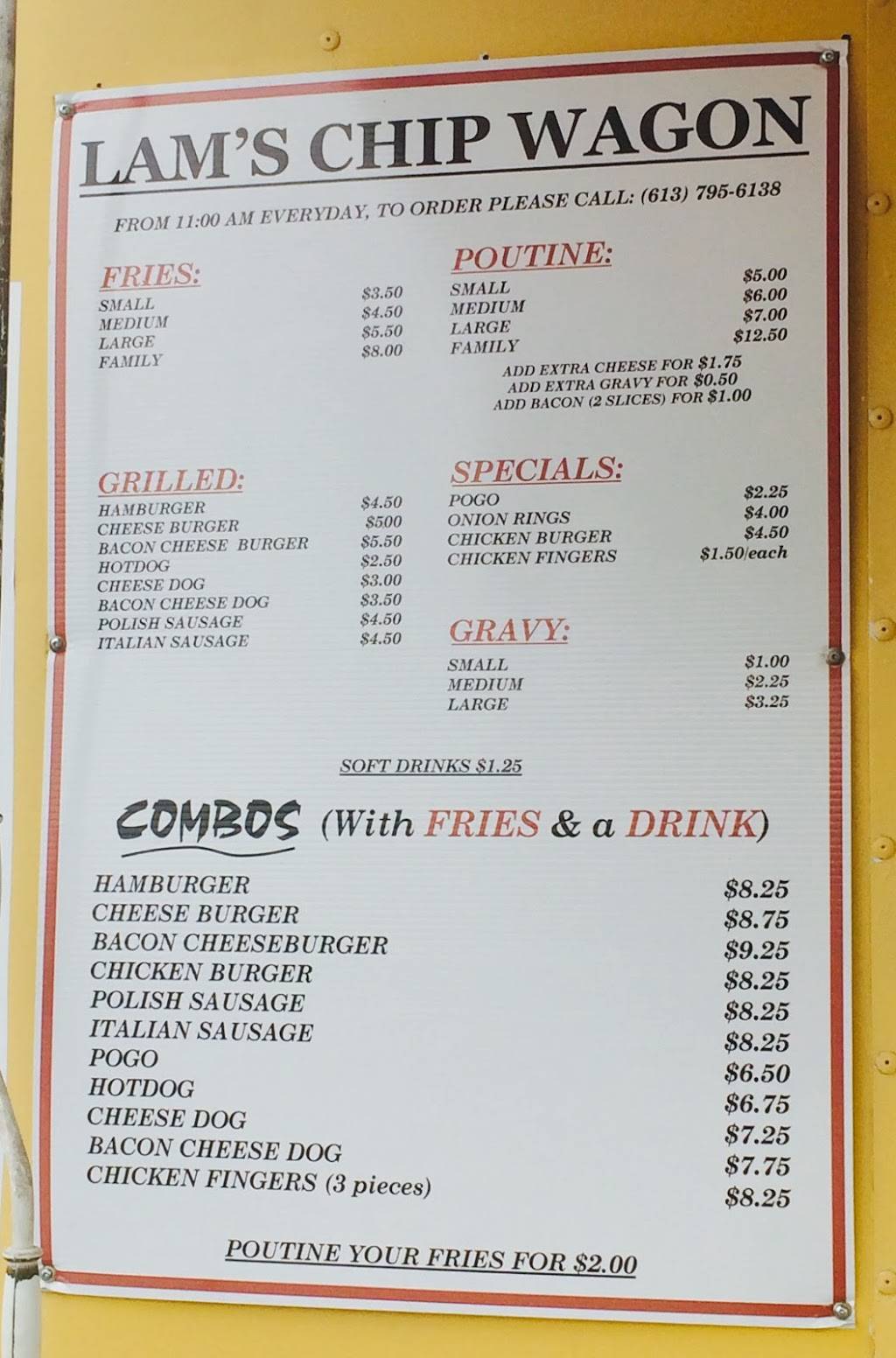 Lams Chip Wagon | restaurant | 1873 Innes Rd, Gloucester, ON K1B 5A2, Canada | 6137956138 OR +1 613-795-6138