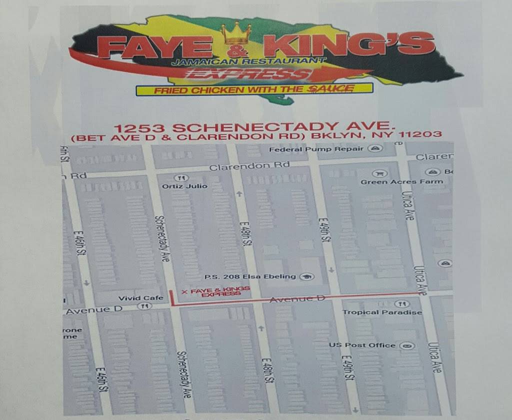 Faye and Kings Express | restaurant | 1253 Schenectady Ave, Brooklyn, NY 11203, USA | 7186291600 OR +1 718-629-1600