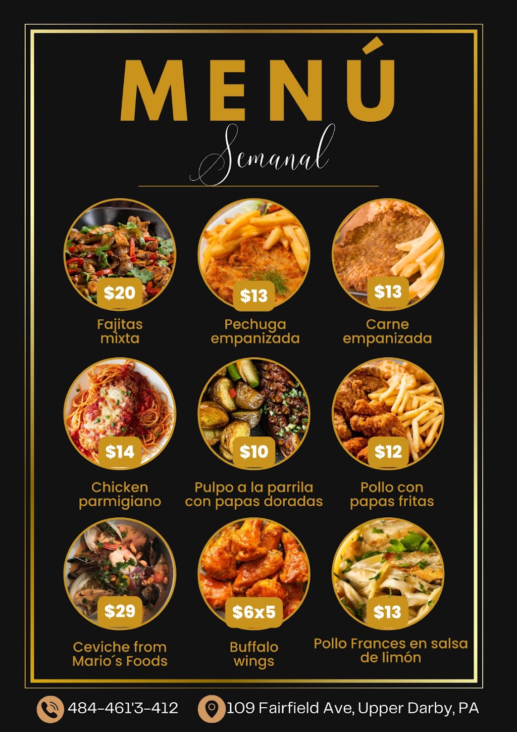 The-Marios L-Restaurant.Inc | restaurant | 109 Fairfield Ave #19082, Upper Darby, PA 19082, USA | 2678265056 OR +1 267-826-5056