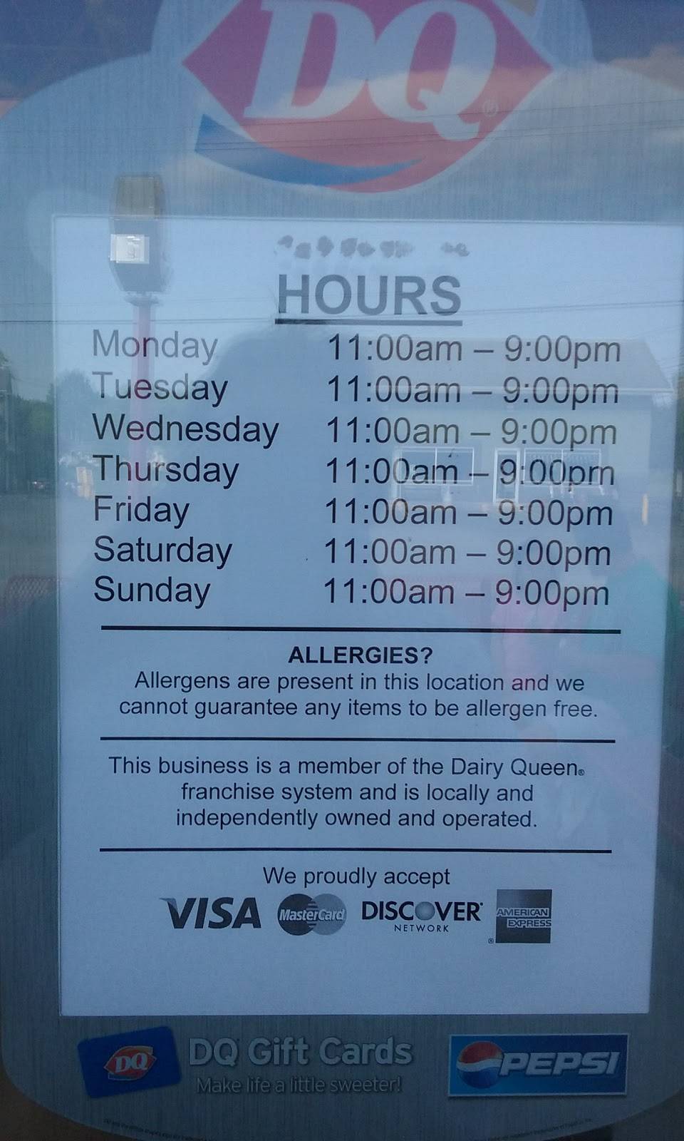 Dairy Queen Grill & Chill | restaurant | 30 N Walnut St, Sharpsville, PA 16150, USA | 7249624200 OR +1 724-962-4200