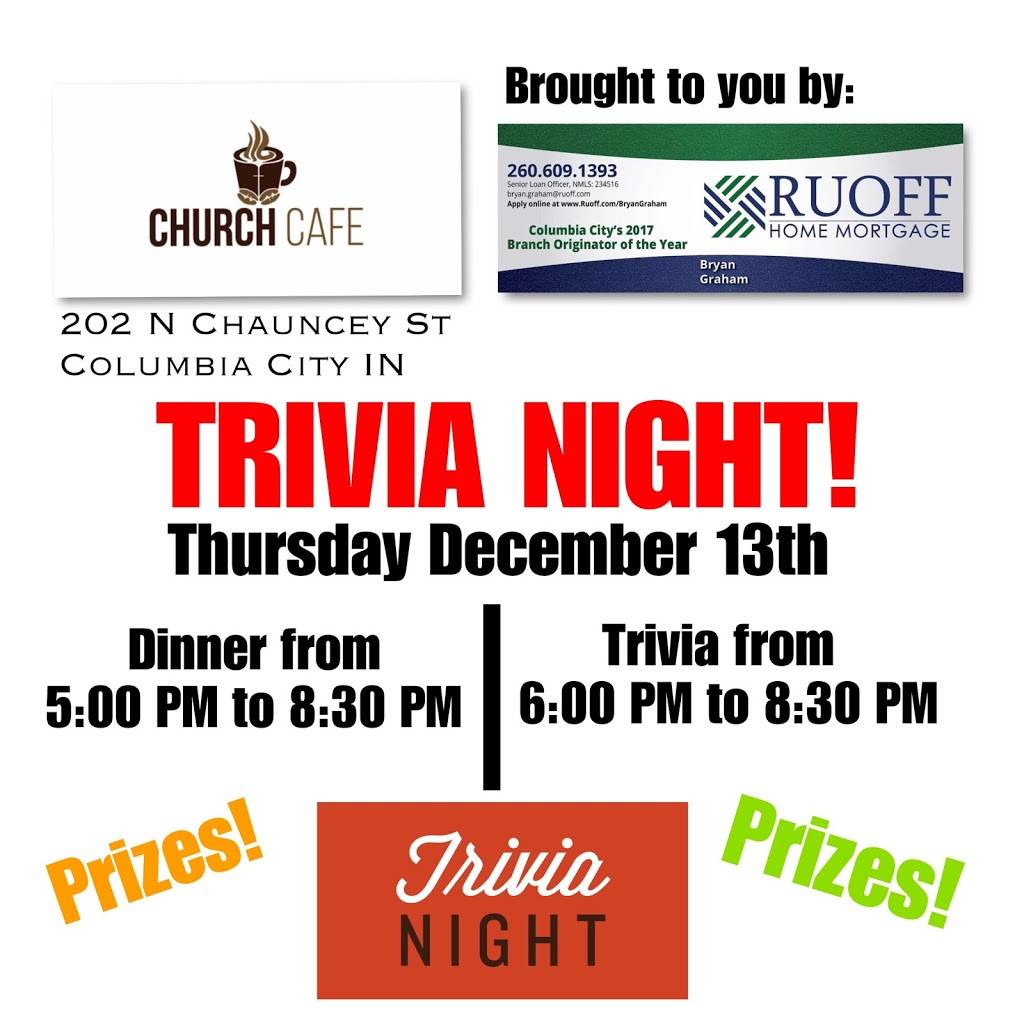 Church Cafe | restaurant | 202 N Chauncey St, Columbia City, IN 46725, USA | 2602131628 OR +1 260-213-1628