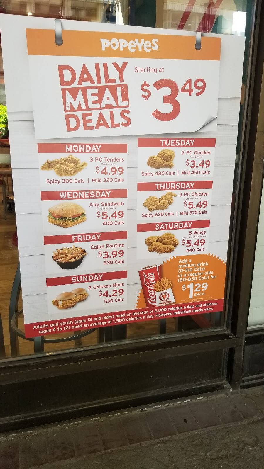 Popeye’s | restaurant | 360 Bloor St E, Toronto, ON M4W 1H4, Canada | 4169203600 OR +1 416-920-3600