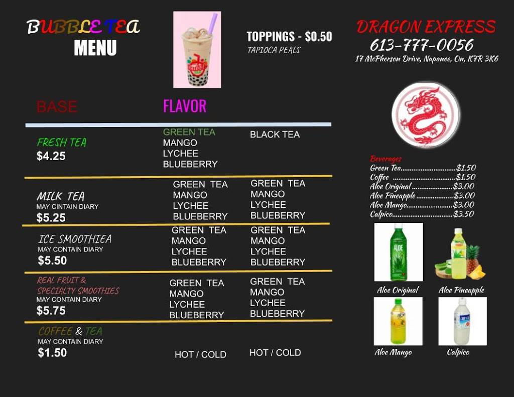 Dragon Express Sushi Bar | restaurant | 17 McPherson Dr, Napanee, ON K7R 3L1, Canada | 6137770056 OR +1 613-777-0056