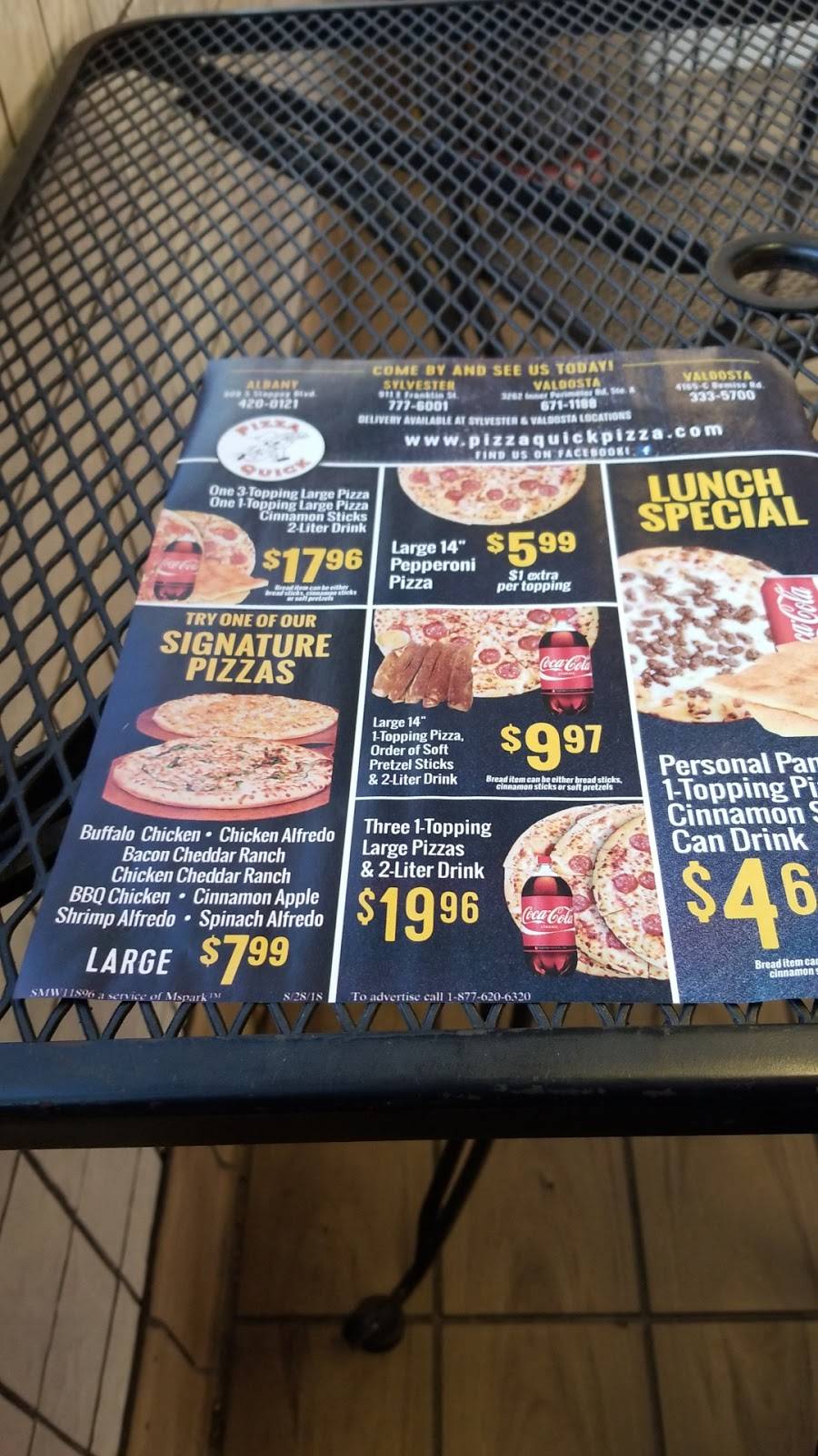 Pizza Quick | restaurant | 101 Bridges St, Sylvester, GA 31791, USA | 2297776001 OR +1 229-777-6001